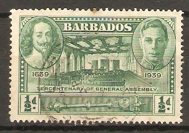 Barbados 1939 d Green. SG257.
